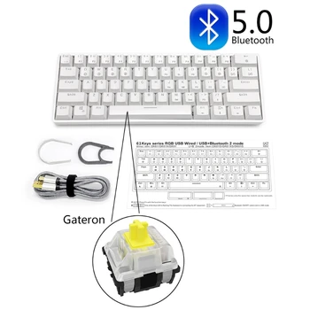 Skyloong SK61Mini 60% Portabil Mecanice Tastatura Wireless Bluetooth-compatibil 5.0 Gateron MX RGB lumina de Fundal Pentru PC/Mac