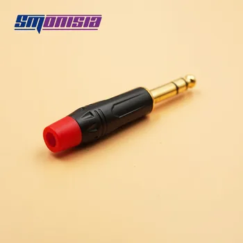 Smonisia 100buc 6.5 6.35 mm Stereo Microfon Mufa Conector de Metal 6,35 mm Mufă audio ROSU