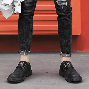 Soulier pantofi barbati, Mocasini masculino zapatos masculinos casual pentru exterior mocasini genuino de sex masculin pantofi negri din piele vara
