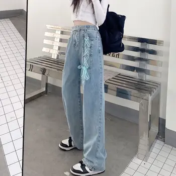 Stilul Harajuku Vrac High Street Doamnelor Blugi Casual de Vara Direct Largi Picior Pantaloni Femei Streetwear 2021 Doamnelor Pantaloni y2k