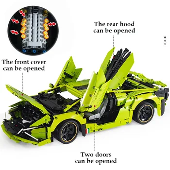 Tehnice Seria 1:10 Lamborghinied Masina De Curse Model Blocuri City Racer Viteză Vehicul Cărămizi Jucării Pentru Băieți Copii Cadou