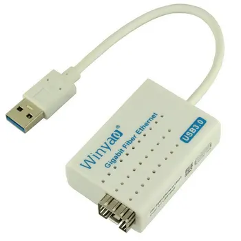 USB 3.0 la 1000Mbps Gigabit Ethernet LAN, Fibra Optica placa de Retea Realtek RTL8153 cu Optice SFP Module Alb
