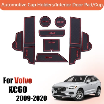 Ușa groove mat Anti-Alunecare Poarta Slot Mat pentru Volvo XC60 2009-2020 Accesorii 2016 2017 2018 MK2 Cauciuc Titularii de Ceașcă covoare anti-alunecare