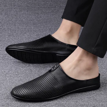 Valul de vară 2021 noi bărbați Baotou confortabil papuci casual respirabil pantofi barbati din piele moale pantofi de plaja.