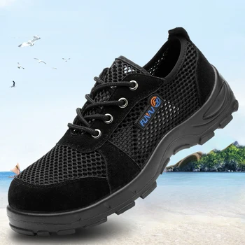 Vara Respirabil Siguranță Pantofi pentru Bărbați din Oțel Picior Anti-zdrobitor Anti-alunecare Plasă de Sandale rezistente la Uzură Pantofi de Lucru de sex Masculin Cizme