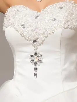 VENSANAC 2018 Cristal fără Bretele Dantelă Rochie de Bal Rochii de Nunta Elegante Tul De pe Umăr Rochie de Mireasa fara Spate