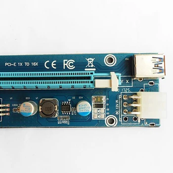 VER006C PCI-E Riser Card 006C PCIE 1X la 16X Extender 60CM 100CM Cablu USB 3.0 SATA la 6pini Cablu de Alimentare pentru GPU Mining
