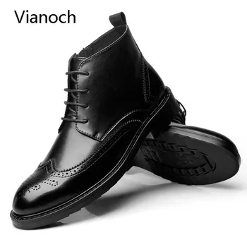 Vianoch Moda Mens Glezna Cizme Dantela-Up Oxfords Pantof Rochie Bussiness Pantof Petrecere de Vest Stil Pantof Negru Dimensiune 45 46 bb0416
