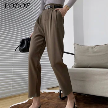 VODOF Blugi Talie Mare Fermiera Pantaloni de Stradă în Stil Retro Streetwear Stretch Talie Blugi Negri Moda coreeană