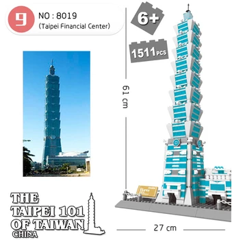 Wange 5221 Noua Arhitectura Celebru serie Taipei 101 Model 3D Blocuri Truse de Jucării Clasice Pentru Copii