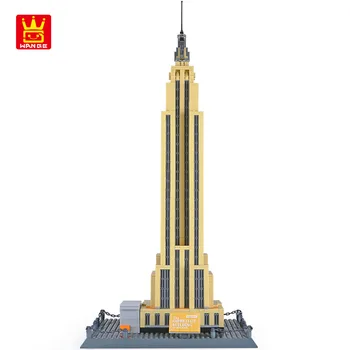 WANGE Blocuri de Arhitectura de renume Mondial Seria Empire state building din new york Jucarii Haioase, de asemenea, pentru Decor Acasă NU.5212