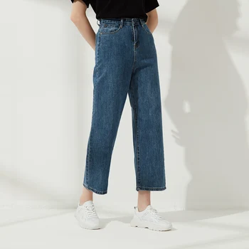 Wixra Noi Femei 2021 Fierbinte Streetwear Direct Denim Pantaloni Lungi Doamnelor Talie Mare Fermoare Buzunare Blugi Casual