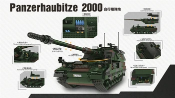 Xingbao 06047 Germania Militare Cărămizi Serie Panzerhaubitze 2000 Autopropulsate Tun Set De Blocuri De Construcție De Tanc Model Kituri De Cadouri