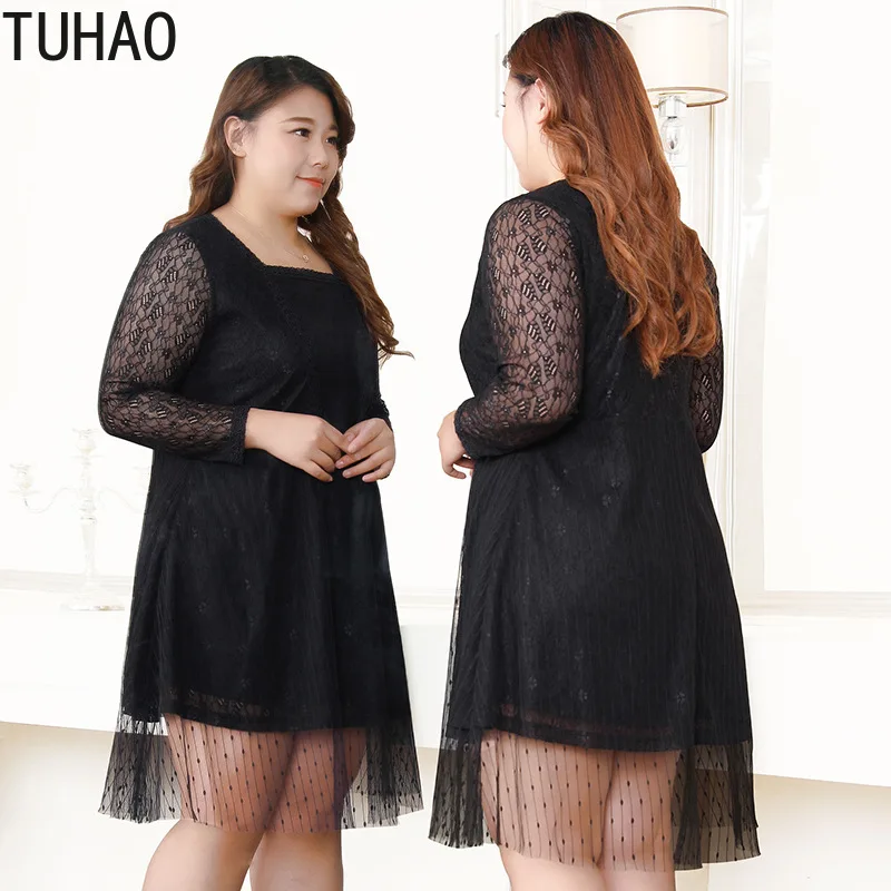 La reducere! Tuhao primavara-vara office rochii sexy pentru plus dimensiune 10xl 8xl 6xl elegant dantelă ochiurilor plasă negru rochie de petrecere dimensiune mare ms002 - Îmbrăcăminte pentru femei www.chicmeniu.ro